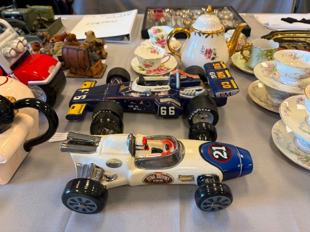 EZRA BROOKS HERITGE CHINA AND HOFFMAN DISTILLING MARK DONOHUE SUNOCO INDY / RACE CAR DECANTERS - 2