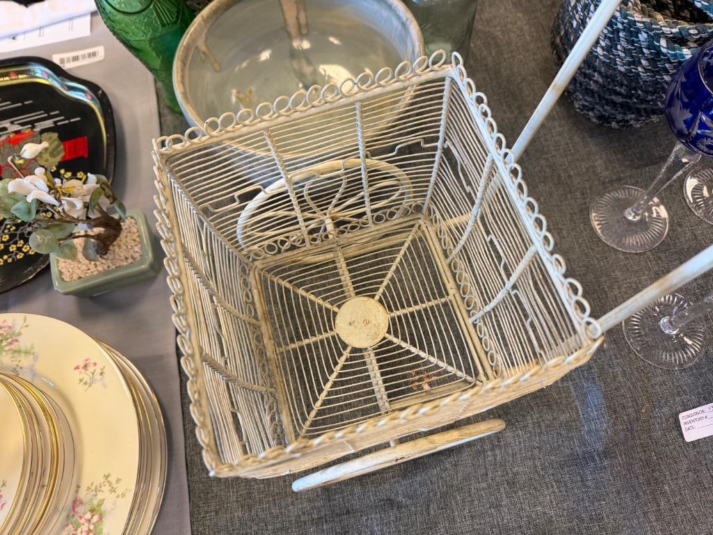 METAL WIRE CART YARD DECOR PLANTER HOLDER - 4