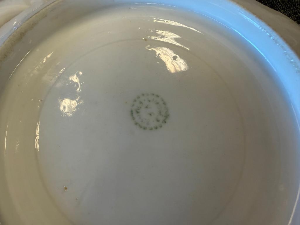 19TH CENTURY VF LIMOGES HAND PAINTED PORCELAIN FLORAL DECORATED PLATES WITH GILT ACCENTS - 7