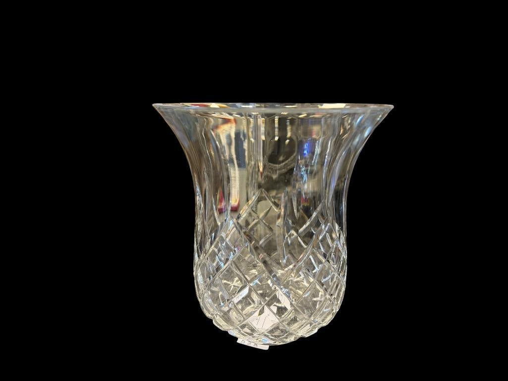 WATERFORD CRYSTAL LISMORE HURRICANE SHADE: NO CHIPS 7" H
