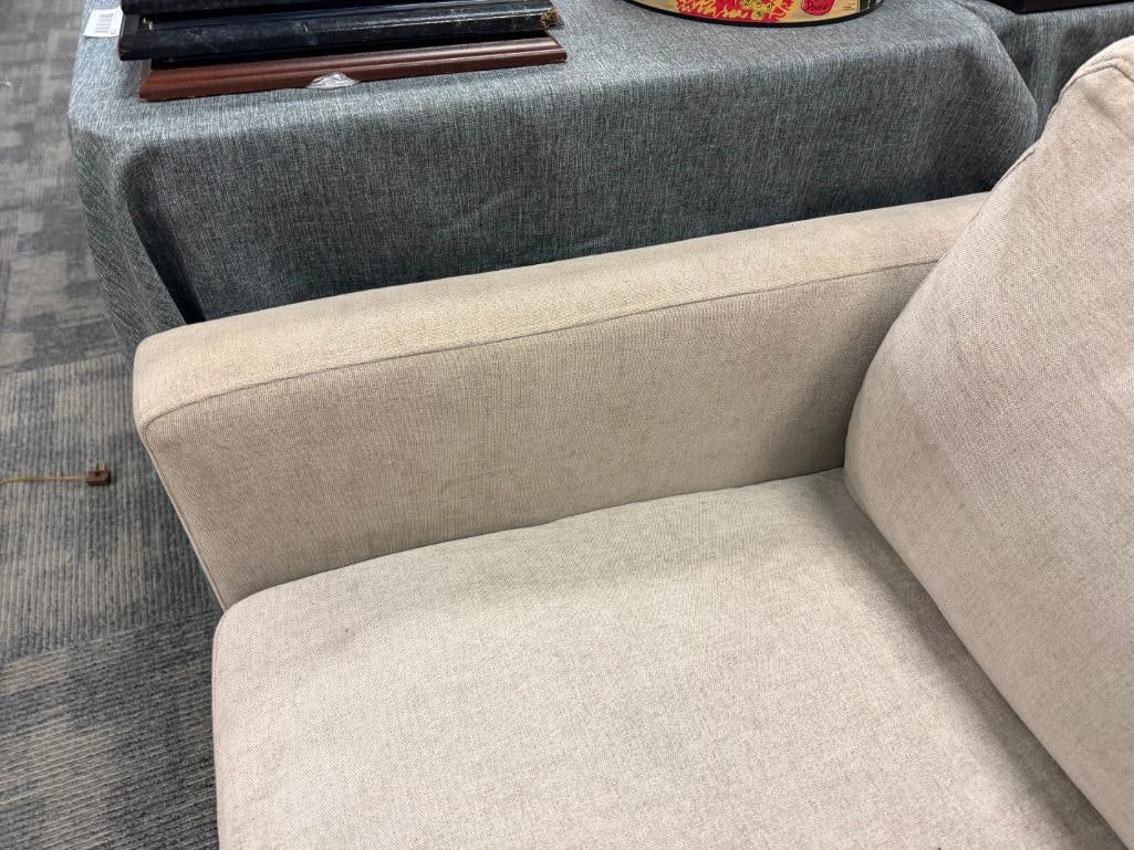 PAIR OF MODERN JASON FURNITURE UPHOLSTERED SWIVEL ARMCHAIRS - 13