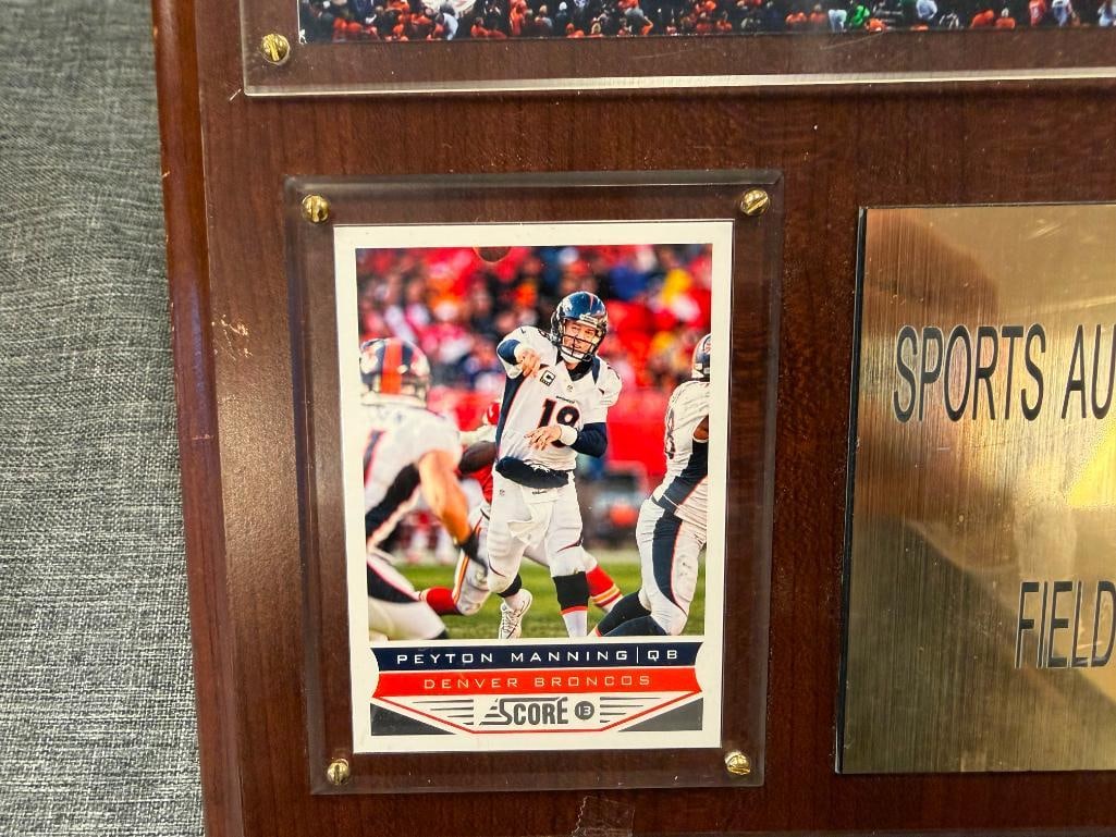 GOLDEN STATES WARRIOS NBA BASKETBALL CHAMPIONS PLAQUE AND TWO DENVER BRONCOS SUPER BOWL PLAQUES - 12