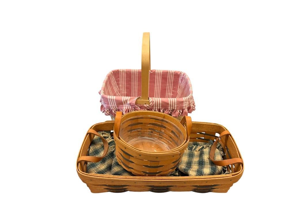 THREE COLLECTIBLE LONGABERGER BASKETS FROM THE 1990'S (1 of 8)