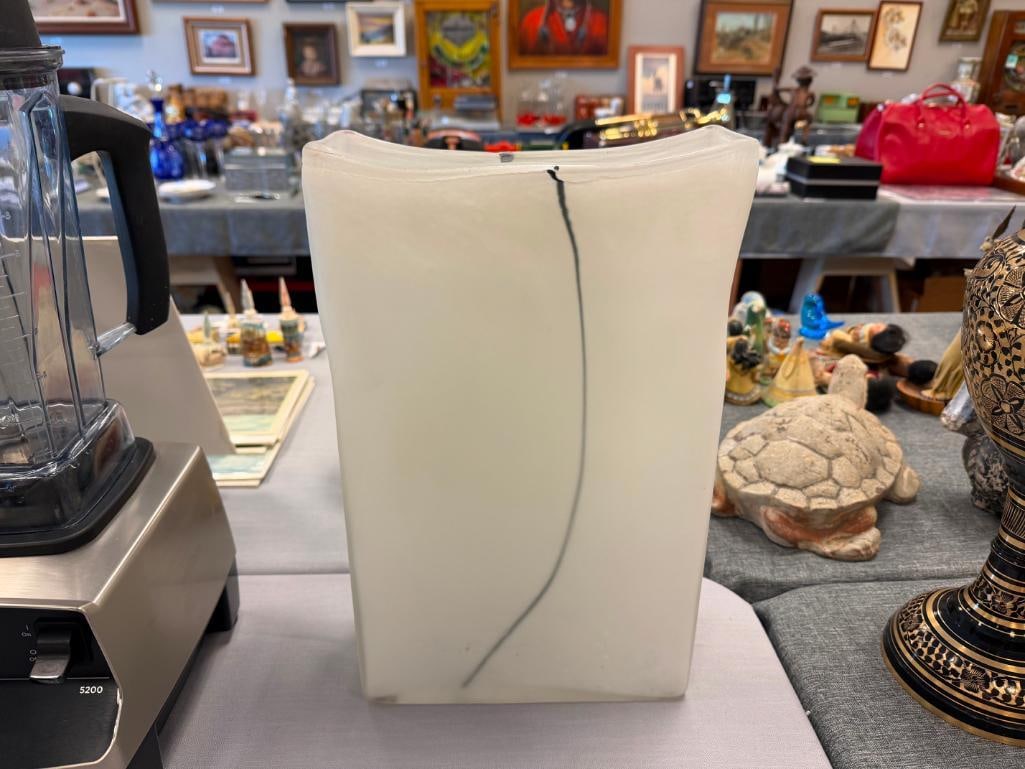 FROSTED GLASS RECTANGULAR VASE - 2