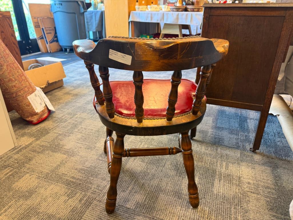 VINTAGE AUTHENTIC FURNITUER PRODUCTS TAVERN STYLE CAPTAIN'S CHAIR - 13