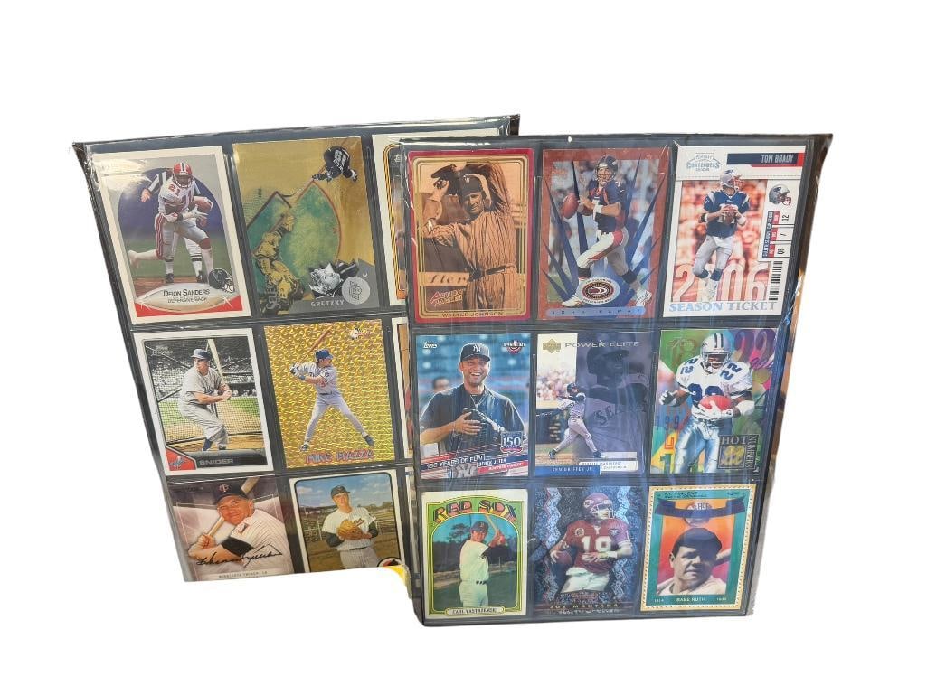 18 ASSORTED HALL OF FAME AND FUTURE HALL OF FAME BASEBALL, FOOTBALL, AND BASKETBALL SPORTS CARDS: INCLUDES LEGENDS LIKE KEN GRIFFEY JR., JOE MONTANA, BABE RUTH, DUKE SNIDER, TONY GWYNN, SHAQ, AND MORE