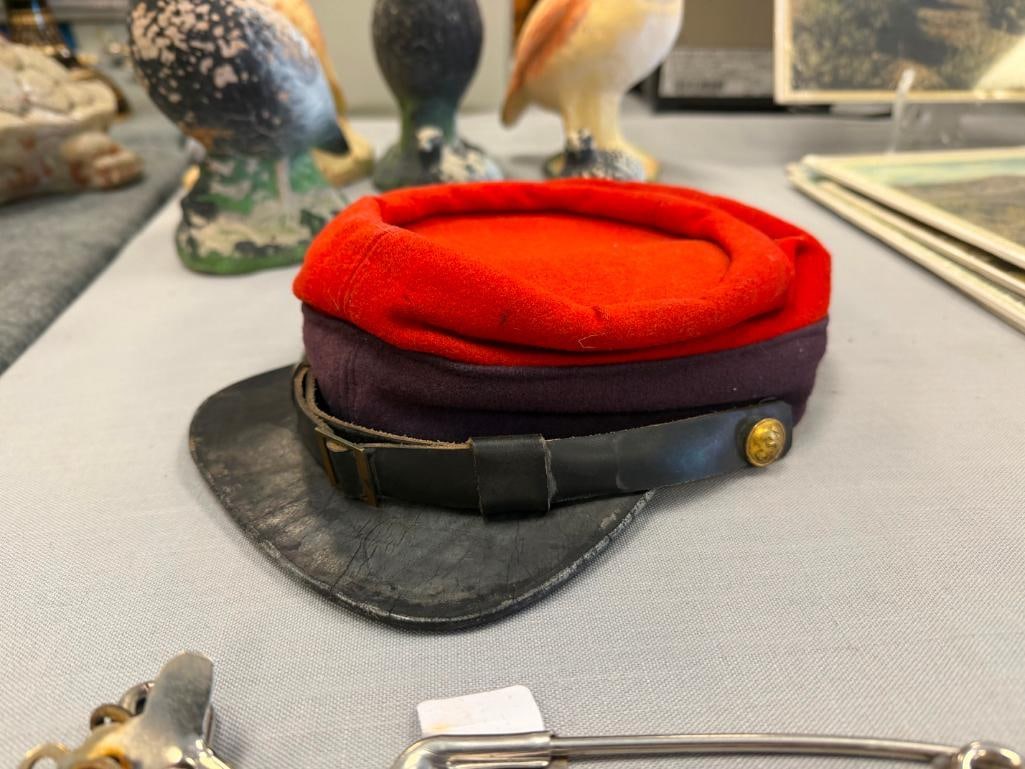 REPLICA C.S.A. CONFEDERATE STATES ARMY ARTILLERY RED FORAGE CAP - 2