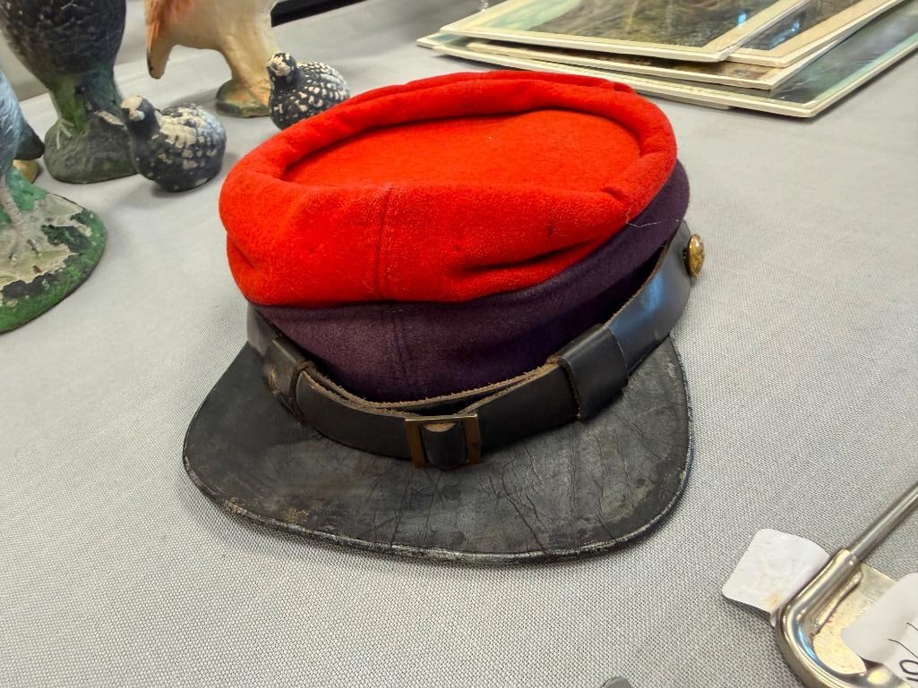 REPLICA C.S.A. CONFEDERATE STATES ARMY ARTILLERY RED FORAGE CAP - 3