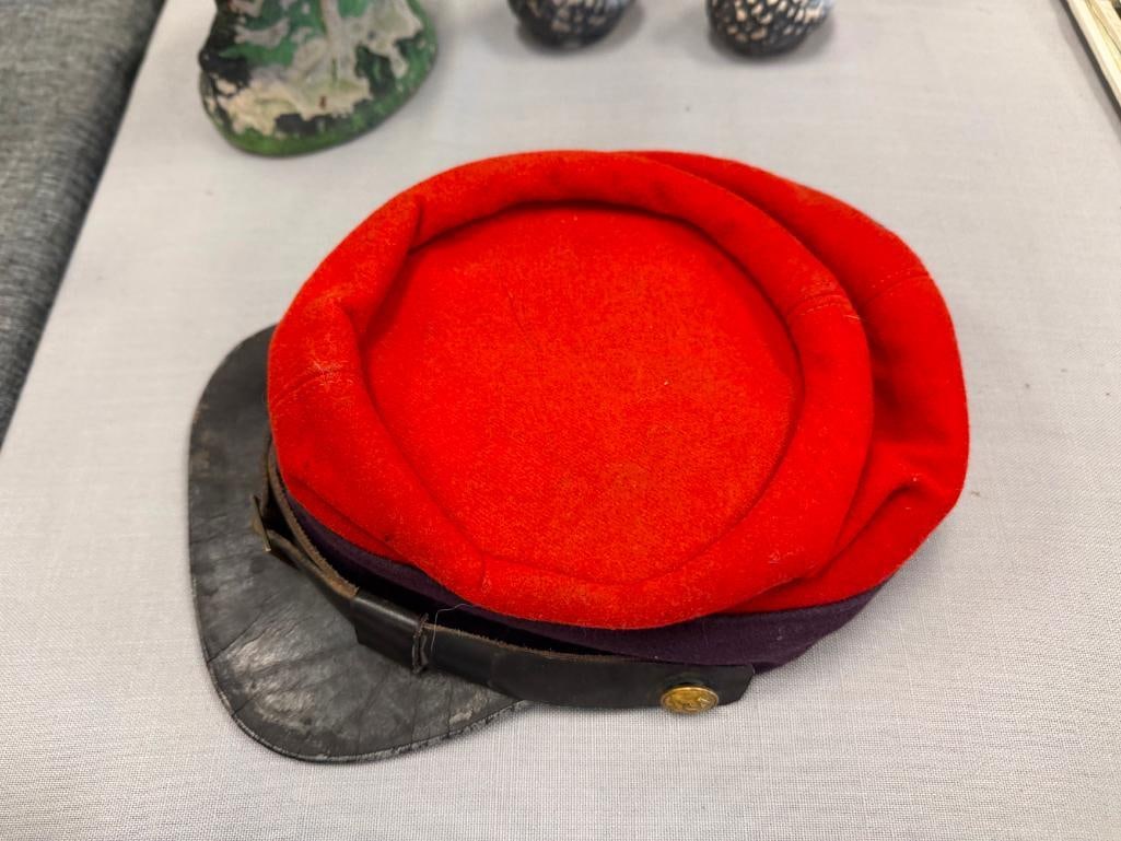 REPLICA C.S.A. CONFEDERATE STATES ARMY ARTILLERY RED FORAGE CAP - 7