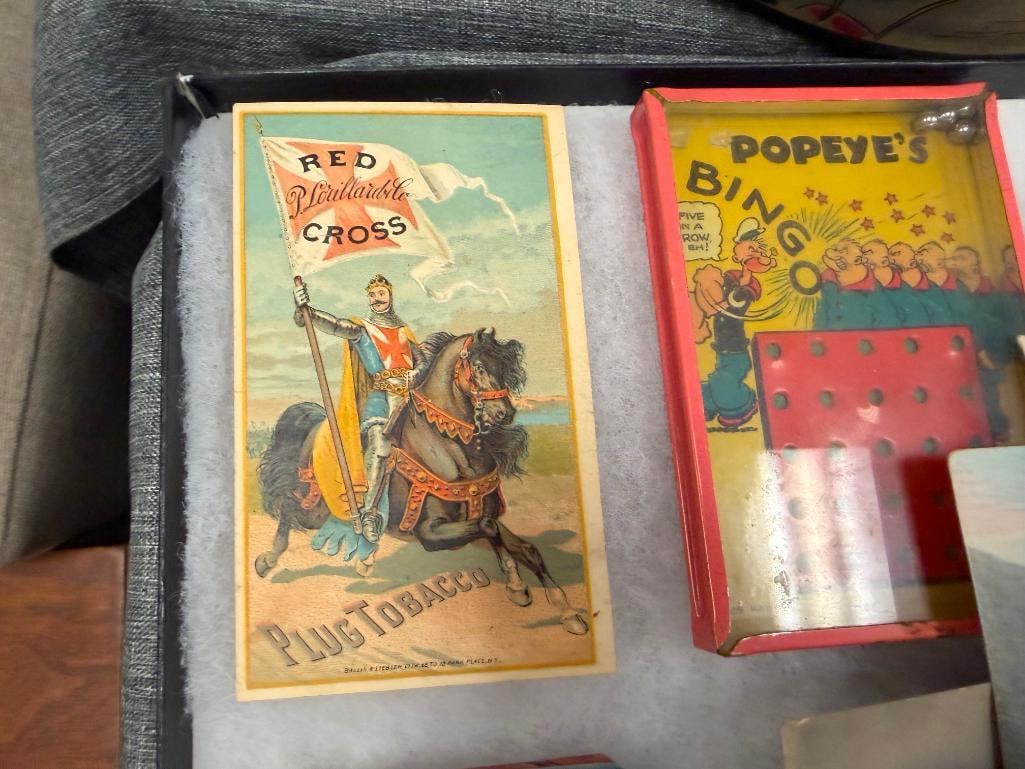 COLLECTIBLES INCLUDING DUTCH MASTERS CIGAR BOX, EPHEMERA, TRIXY MOLSSES PIN, AND MORE - 7