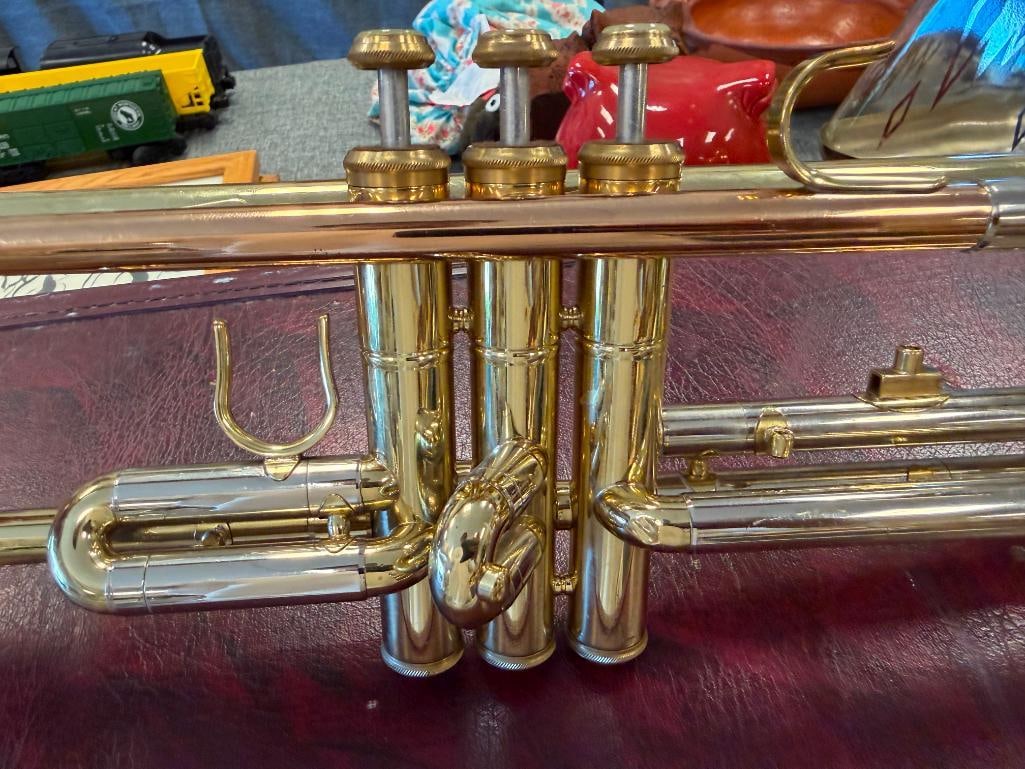 HOLTON T612R VINTAGE CHILDRENS GOLD PLATED TRUMPET MADE BY FRANK HOLTON CO. - 5