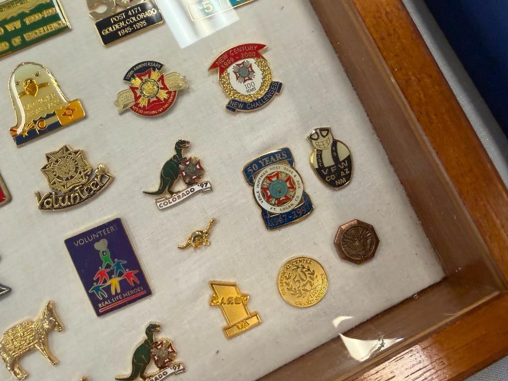 COLLECTION OF OVER 80 PLUS PINS VA MEDICAL CENTER, VOLUNTEER, MILITARY, INDY 500, ETC. - 8