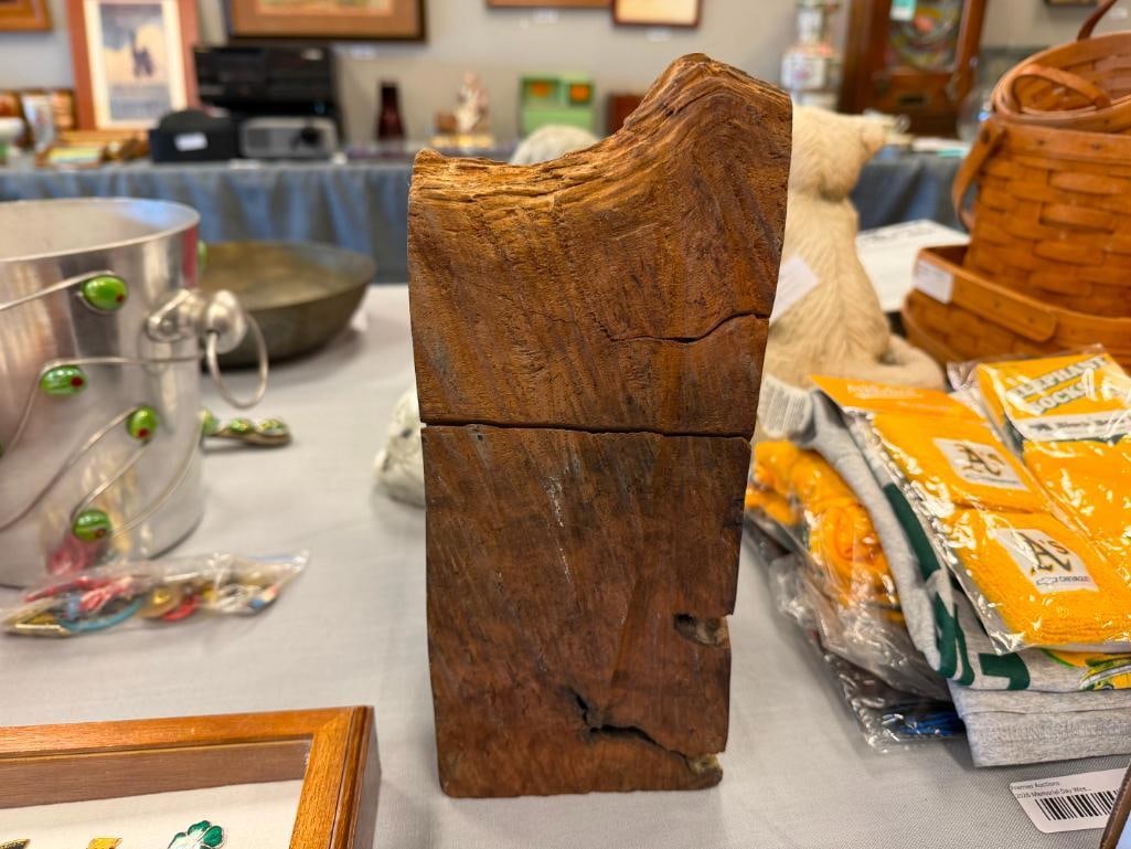 VINTAGE RED WOOD ARTISAN CRAFT PIECE LIVE EDGE UNFINISHED - 8