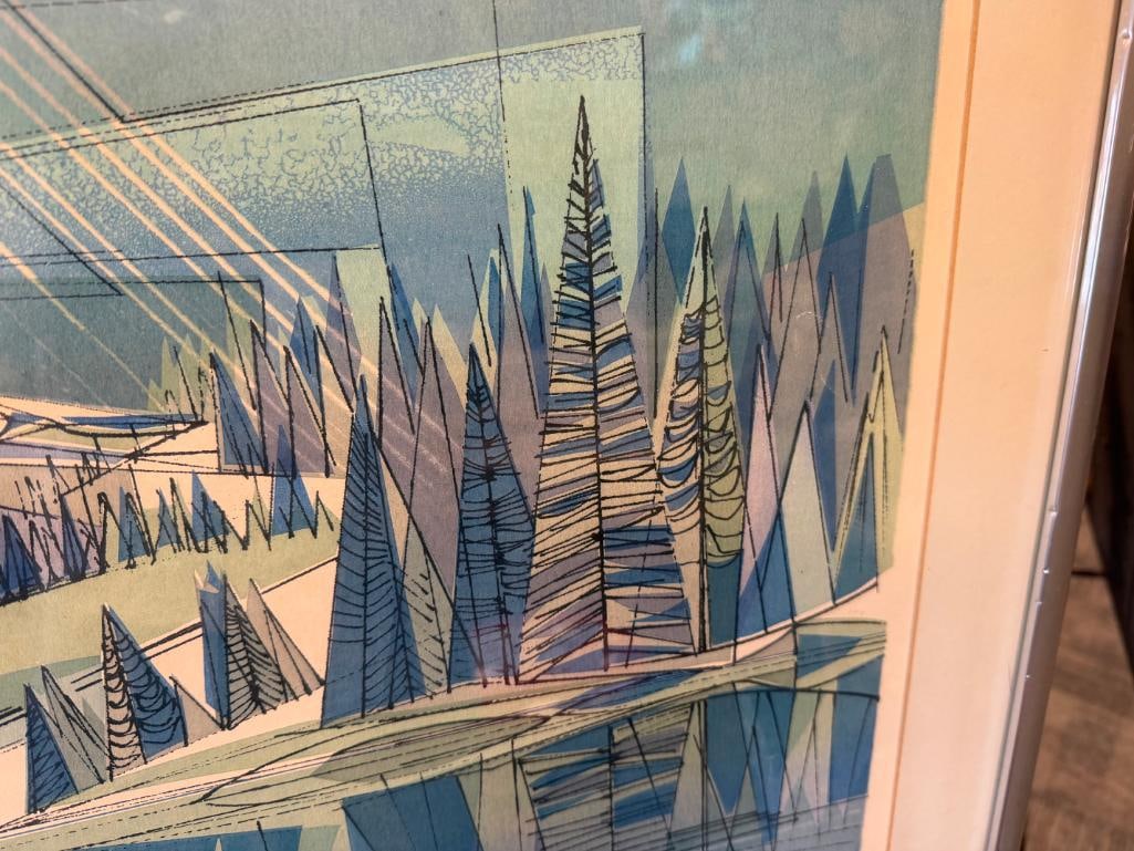 WALTON BUTTS AMERICAN ARTIST AND EDUCATOR LIMITED EDITION PRINT THE MOUNTAIN EDITION OF 35 - 9