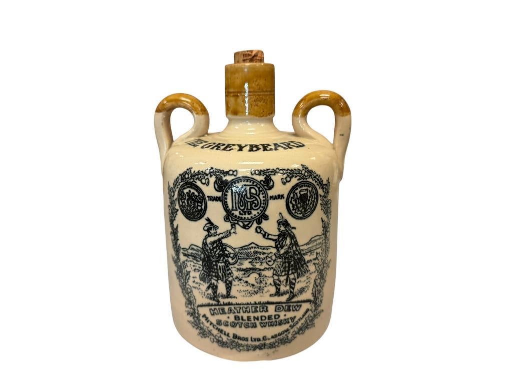 POSSIL POTTERY BLASGOW HEATHER DEW SCOTCH WHISKY STONEWARE JUG MITCHELL BROS. LTD. THE GREYBEARD (1 of 10)