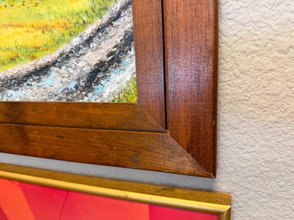 D. WROBLEY ORIGINAL OIL ON MASONITE PAINTING OF A CABIN - 5