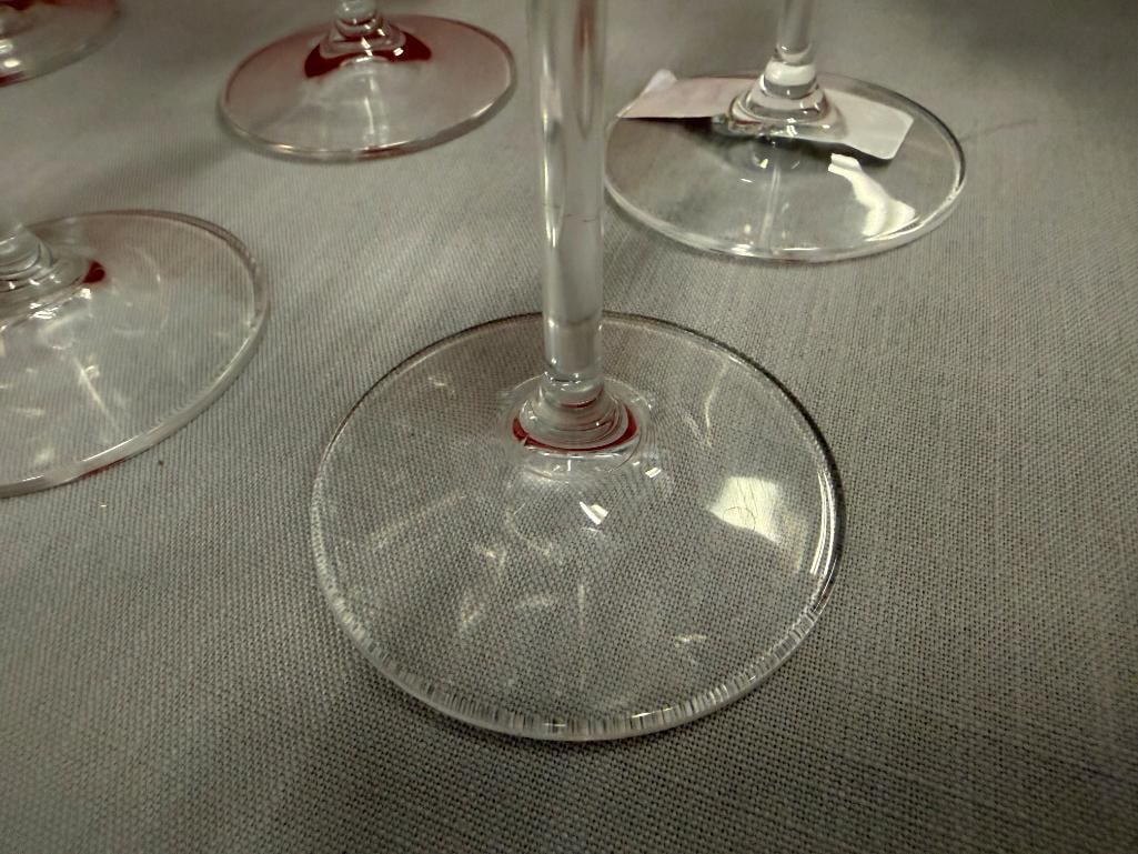 FLORAL ETCHED BALLOON WINE GLASSES SET OF EIGHT - 7