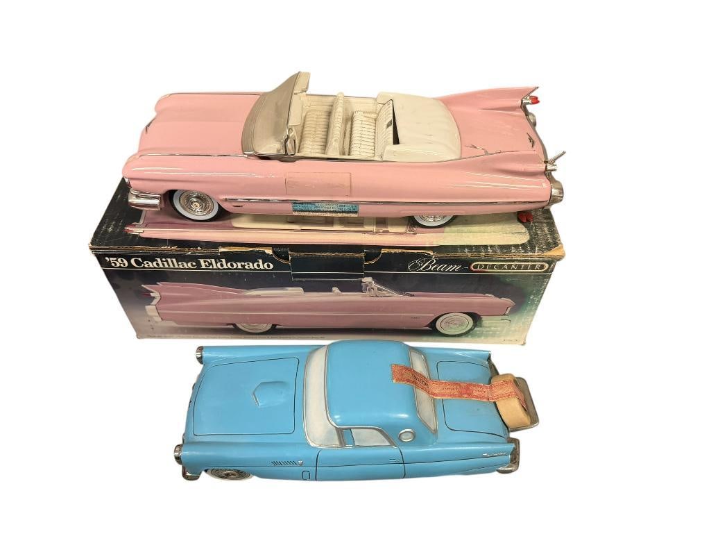 EZRA BROOKS AND BEAM LIQUOR DECANTER 59 CADILLAC ELDORADO AND 56 FORD THUNDERBIRD (1 of 13)