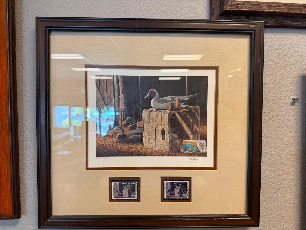 RONALD LOUQUE WILDLIFE ARTIST 1989 WEST VIRGINIA STATE WATERFOWL STAMP PRINT MADISON MITCHELL DEC... - 2
