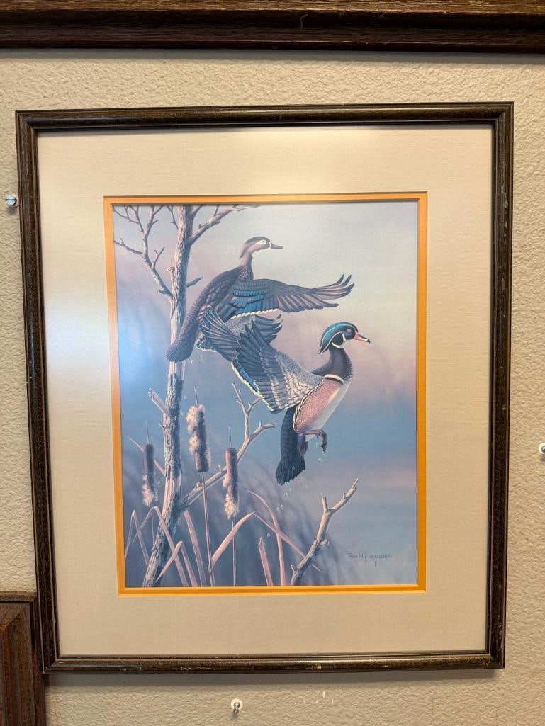 RONALD LOUQUE WILDLIFE ARTIST WOOD DUCKS MALE AND FEMALE PRINT - 3