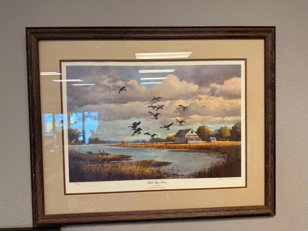 KEN SMALLWOOD DUCKS UNLIMITED WILDLIFE ARTIST PRINT TITLED BACK BAY FARM NO. 811/4500 - 2