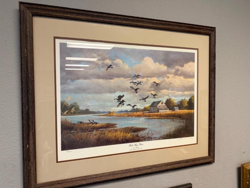 KEN SMALLWOOD DUCKS UNLIMITED WILDLIFE ARTIST PRINT TITLED BACK BAY FARM NO. 811/4500 - 3