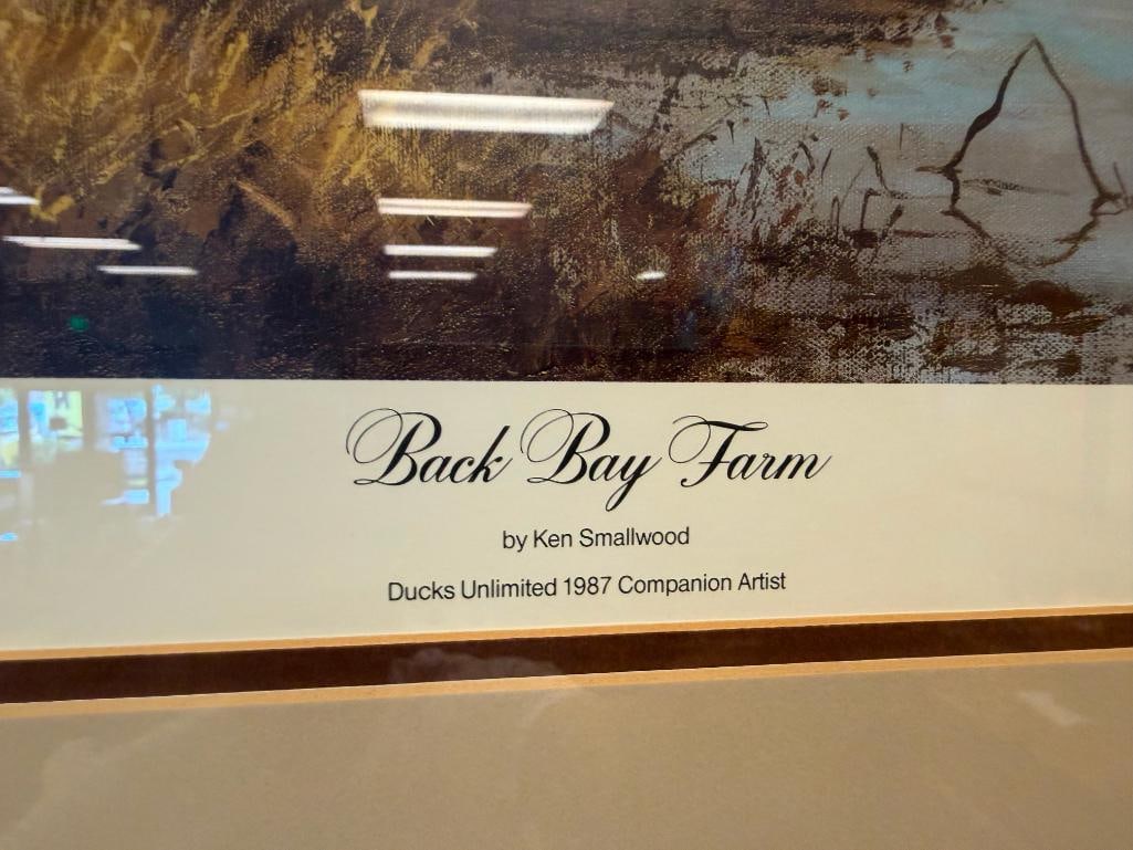 KEN SMALLWOOD DUCKS UNLIMITED WILDLIFE ARTIST PRINT TITLED BACK BAY FARM NO. 811/4500 - 4