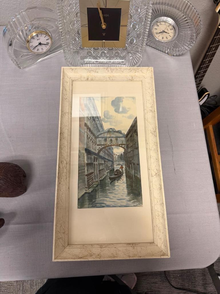 ALBERTO ROSSI ITALIAN ARTIST PRINTS OF BRIDGE OF SIGHS AND BELL TOWER WITH GODOLIER - 3