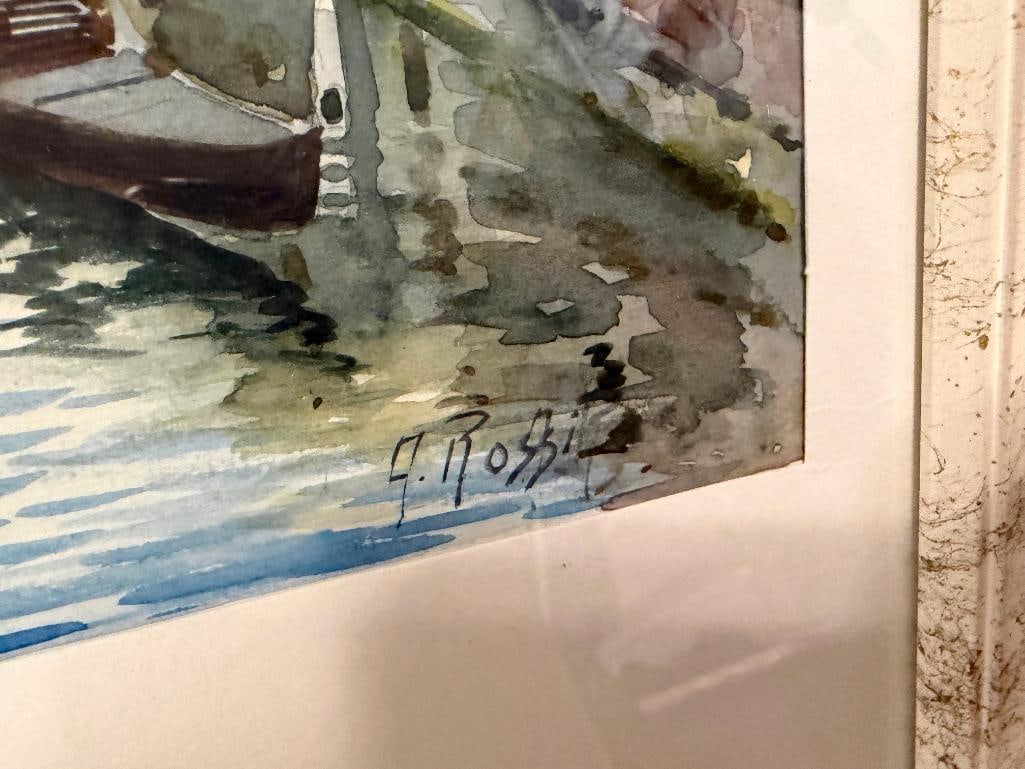 ALBERTO ROSSI ITALIAN ARTIST PRINTS OF BRIDGE OF SIGHS AND BELL TOWER WITH GODOLIER - 8