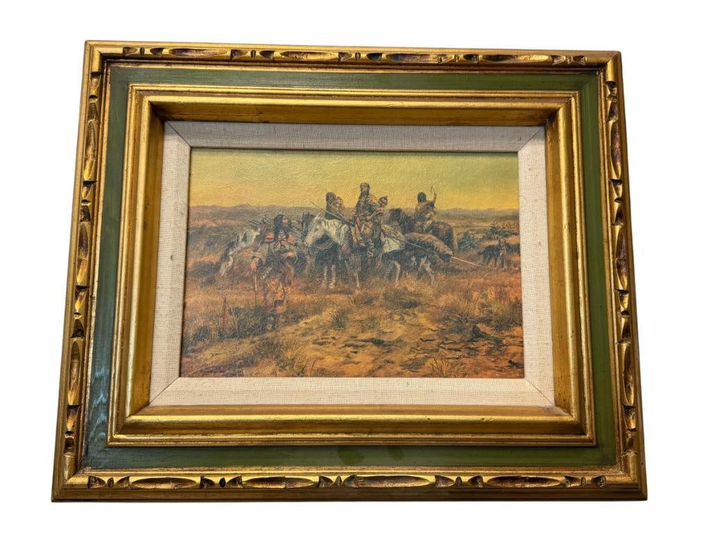 CHARLES M. RUSSELL RENOWNED WESTERN ARTIST PRINT ON CANVAS INDIAN WOMEN MOVING (1 of 7)