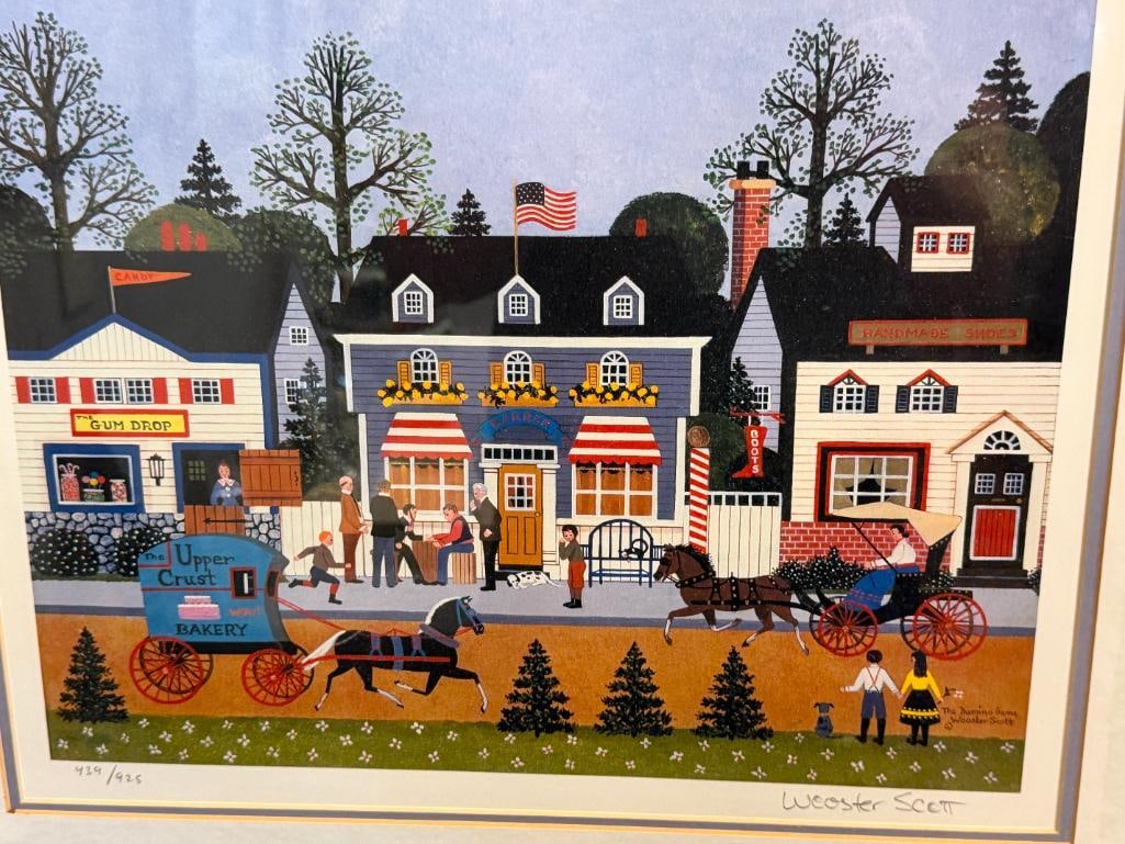 WOOSTER SCOTT AMERICAN FOLK ART ARTIST LIMITED EDITION PRINT TITLED THE DOMINO GAME - 2