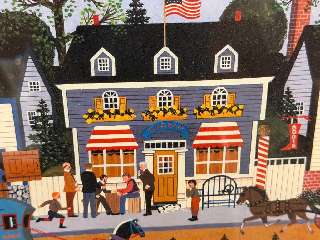 WOOSTER SCOTT AMERICAN FOLK ART ARTIST LIMITED EDITION PRINT TITLED THE DOMINO GAME - 3