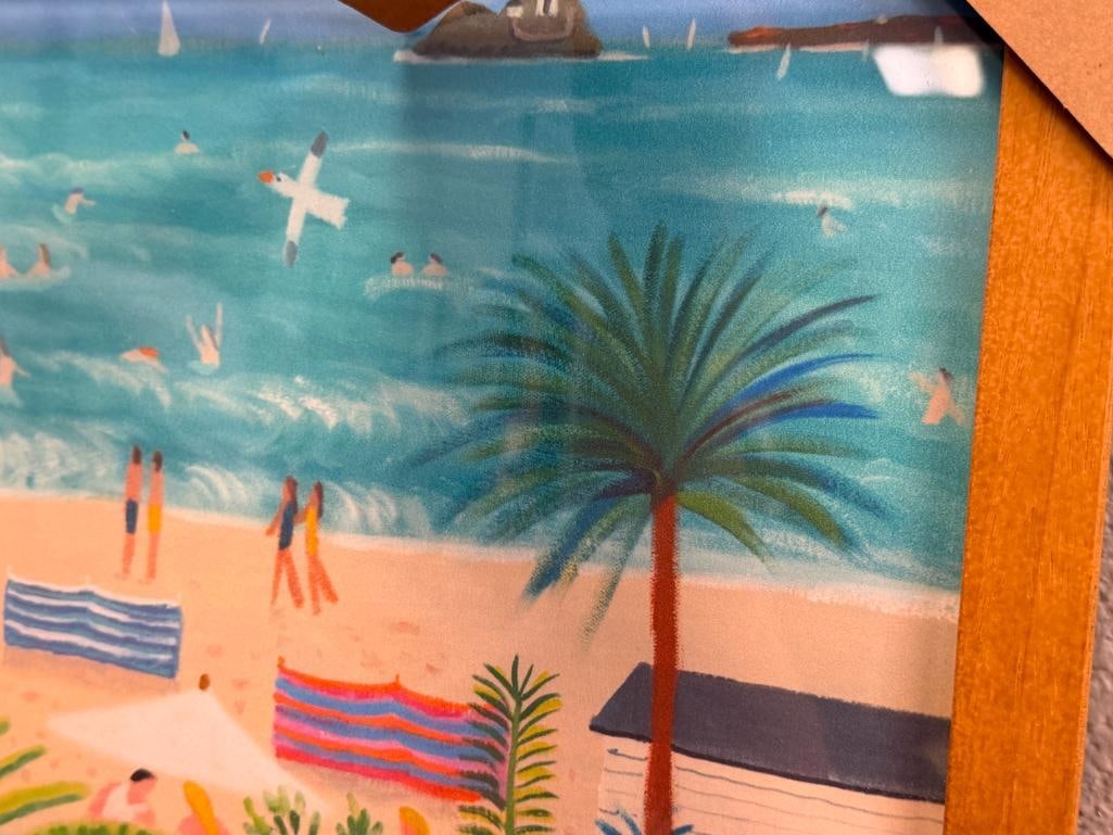 ALAN FURNEAUX UK ARTIST WHIMSICAL BEACH SCENE PRINT - 3
