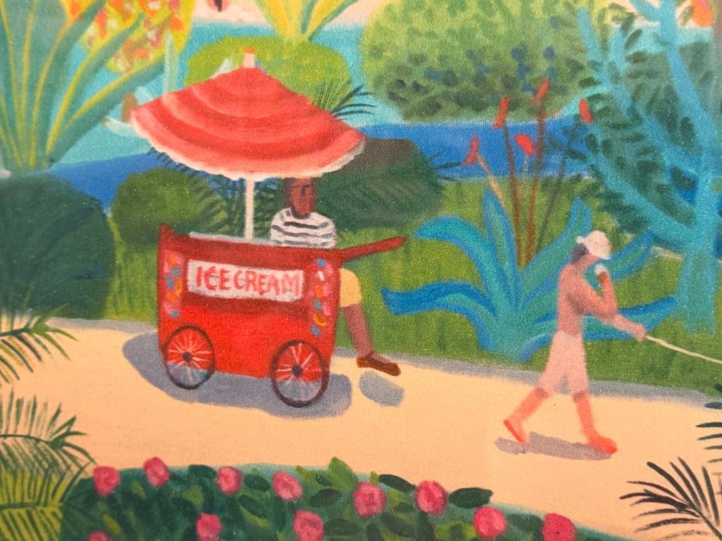 ALAN FURNEAUX UK ARTIST WHIMSICAL BEACH SCENE PRINT - 5