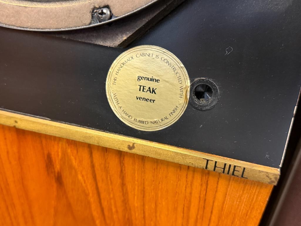 MID-1980'S THIEL 03A FLOOR STANDING SPEAKERS WITH TEAK VENEER THREE WAY SPEAKERS MADE IN THE U.S.A. - 6