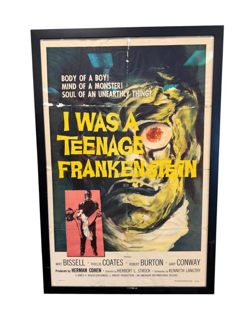 ORIGINAL 1957 I WAS A TEENAGE FRANKENSTEIN HORROR MOVIE POSTER STARRING WHIT BISSELL & GARY CONWAY (1 of 10)