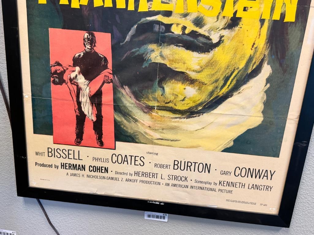 ORIGINAL 1957 I WAS A TEENAGE FRANKENSTEIN HORROR MOVIE POSTER STARRING WHIT BISSELL & GARY CONWAY - 5