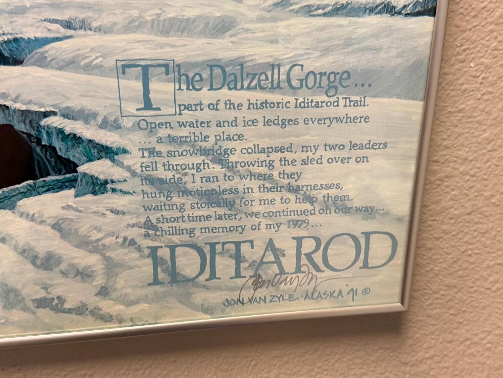 JON VAN ZYLE ALASKAN ARTIST AND DOG MUSHER SIGNED POSTERS TODAY'S DREAM AND IDITROD TRAIL POSTER - 12