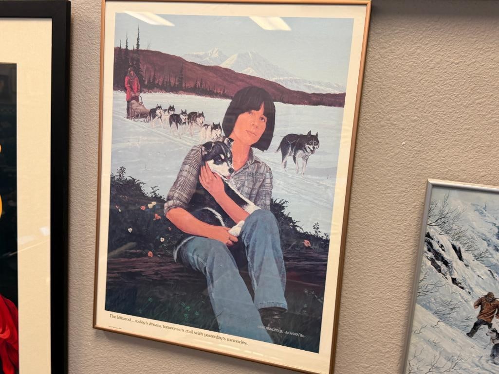 JON VAN ZYLE ALASKAN ARTIST AND DOG MUSHER SIGNED POSTERS TODAY'S DREAM AND IDITROD TRAIL POSTER - 2