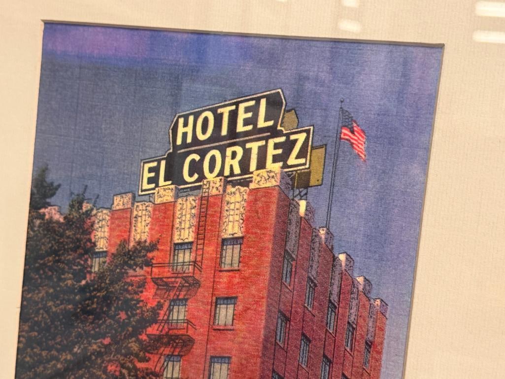 PRINT OF HOTEL EL CORTEZ IN RENO, NV ART DECO STYLED BUILDING - 3