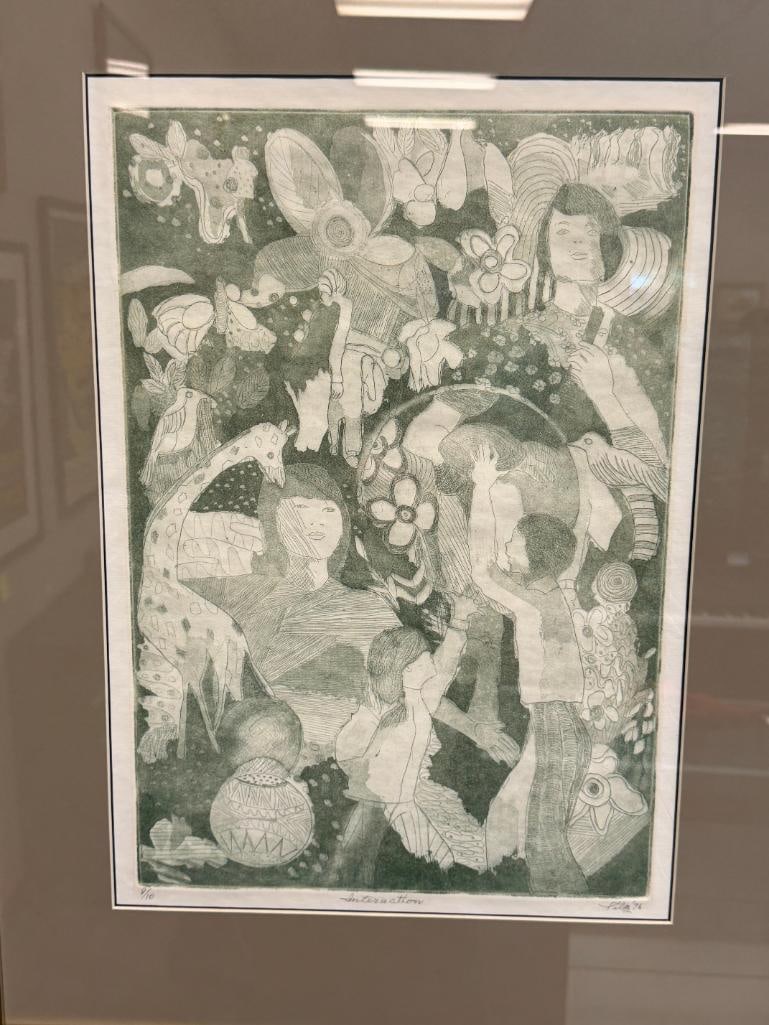 SIGNED LIMITED EDITION PRINT TITLE INTERACTION NO. 8/10 DATED 1976 - 2