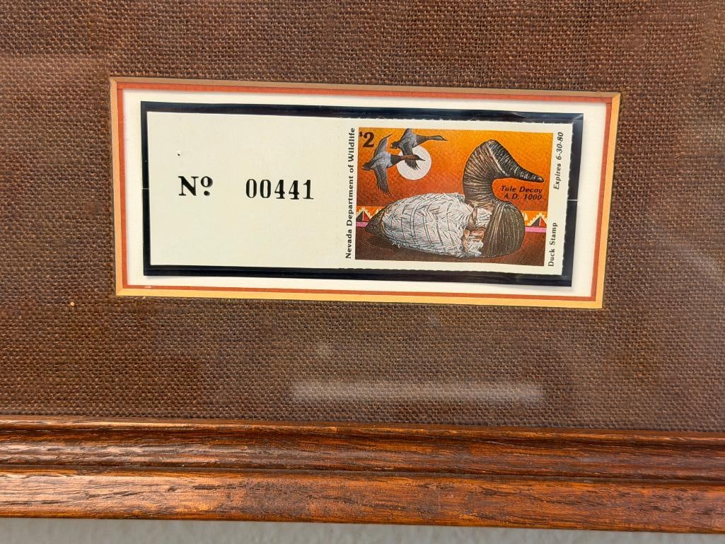 1979 NEVADA FIRST OF STATE TULE DECOY DUCK STAMP PRINT BY LARRY HAYDEN NO. 441/500 - 6