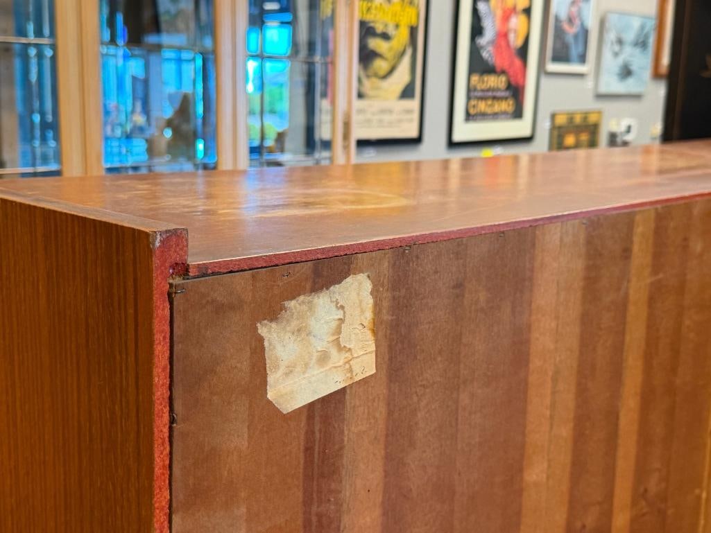 ART DECO PERIOD WALNUT AND MAPLE VINTAGE TWO PIECE CABINET - 14