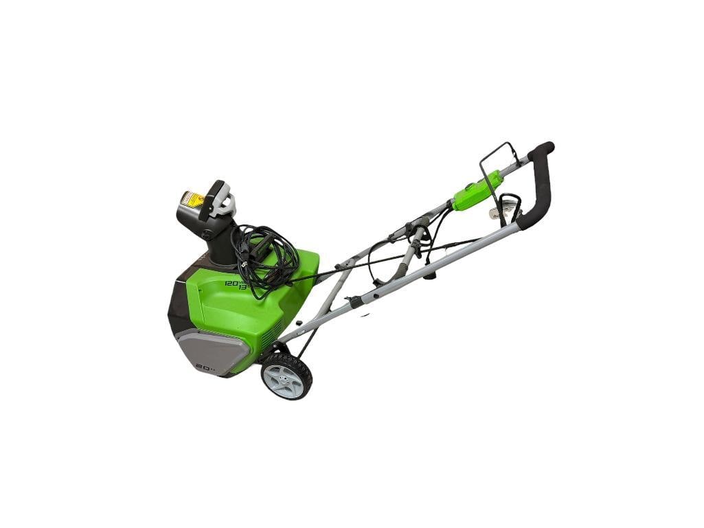 GREENWORKS 120 VOLT 13 AMP ELECTRIC SNOWBLOWER: GOOD CONDITION, TESTED + 20" WIDE HEAD