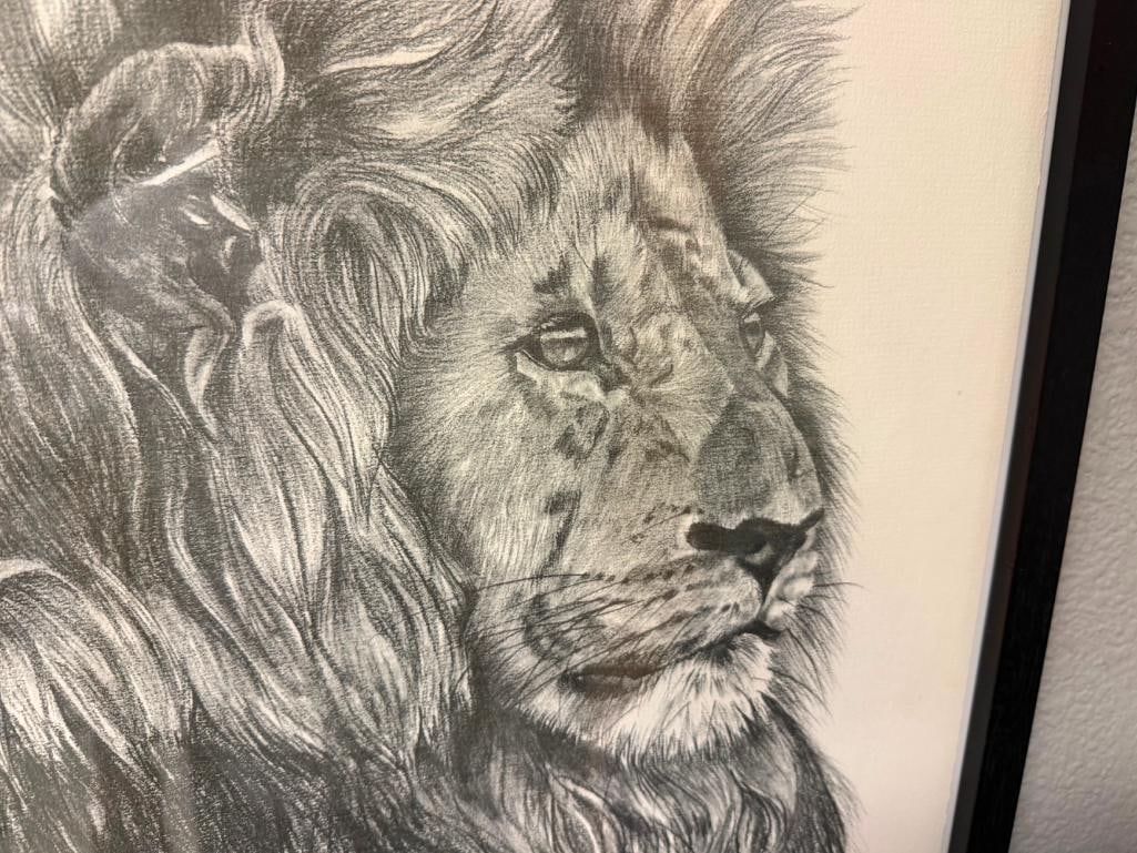 PAIR OF OFFSET LITHOGRAPH PRINTS OF MALE AND FEMALE LION BUSTS BY LORAINNE - 8