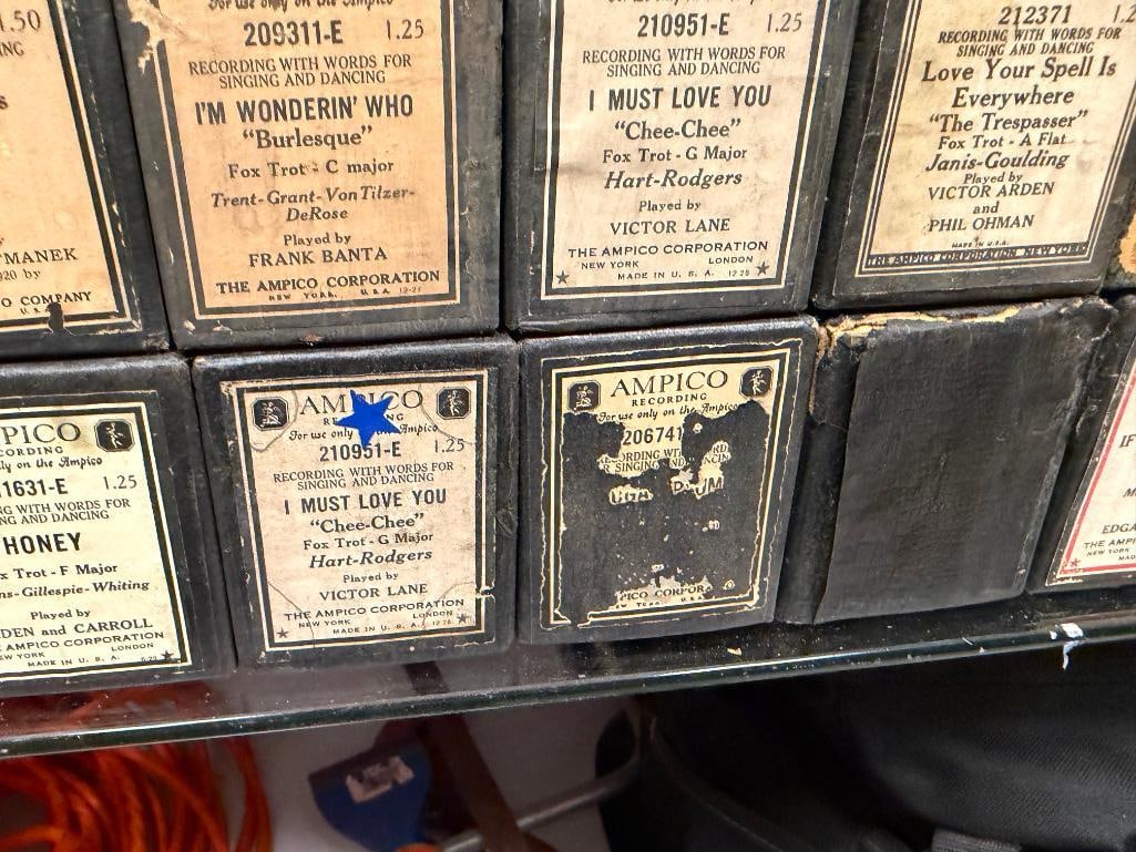 31 ANTIQUE PIANO ROLLS FEATURING 30 BY AMPICO WITH ORIGINAL BOXES - 6