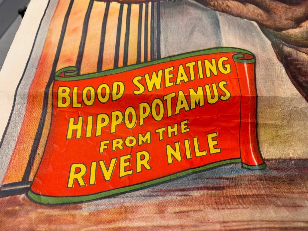 ASSORTED CIRCUS POSTERS INCLUDING COLE BROS. BLOOD SWEATING HIPPOPOTAMUS FROM THE NILE - 4