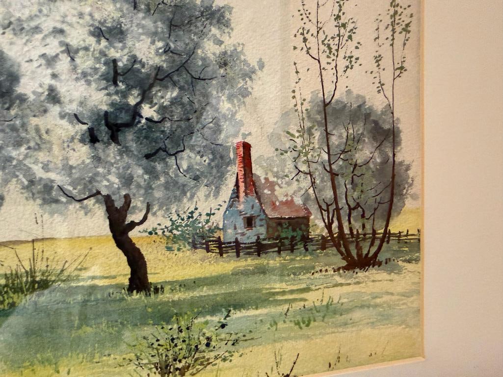 ORIGINAL WATRCOLOR ON PAPER SIGNED LANDSCAPE PAINTING BY ARAM K. - 5