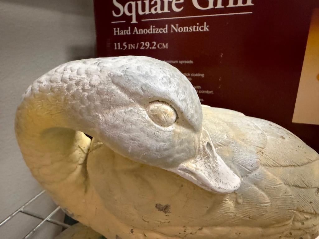 1986 HENRI STUELIO INC. MALLARD DUCK CEMENT YARD ART SCULPTURE - 3
