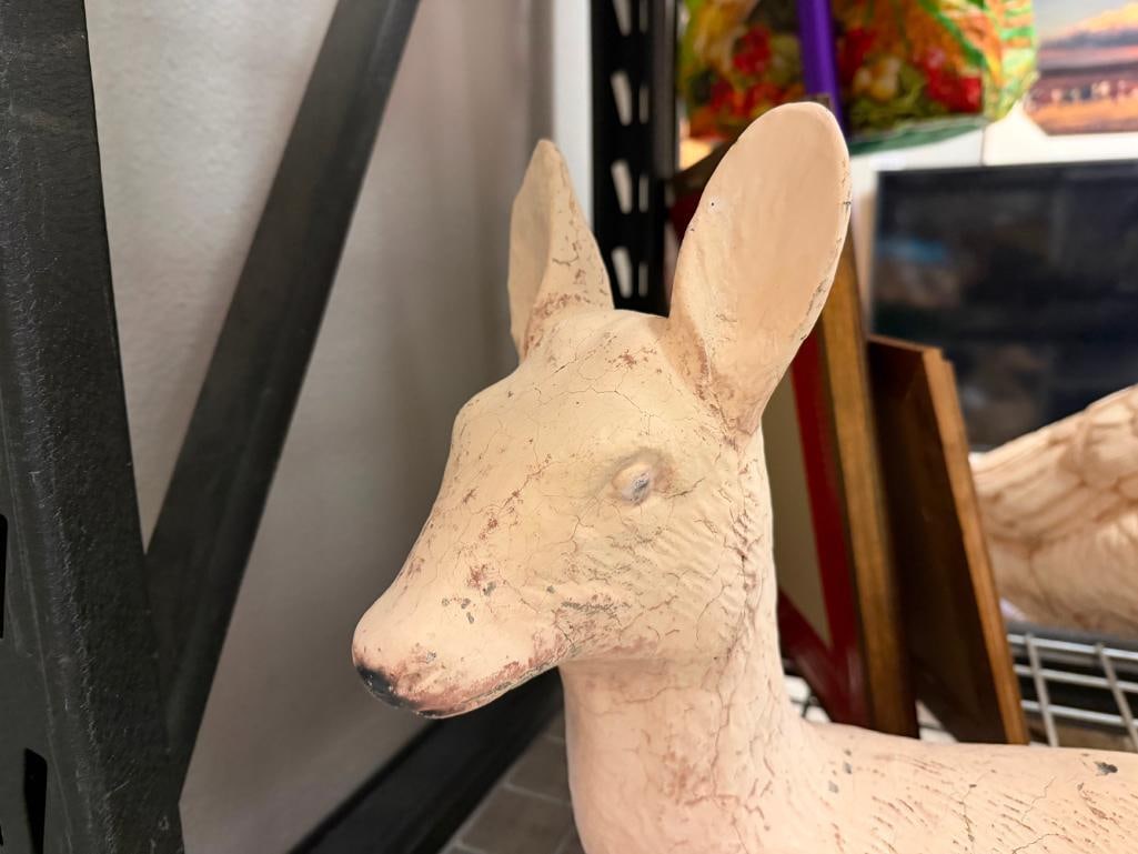 RESTING DOE DEER CEMENT YARD ART SCULPTURE - 5